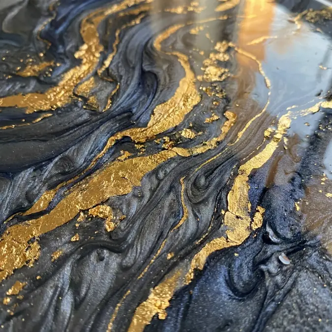 Abstract gold foil and marble wall art print